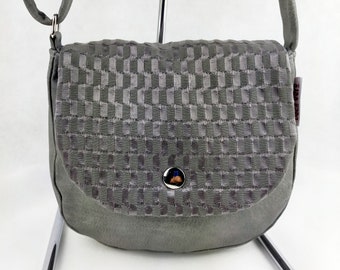 sac mini besace bandoulière et porté épaule gris