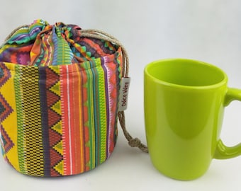 sac à mug ou tasse forme bourse imperméable colorée