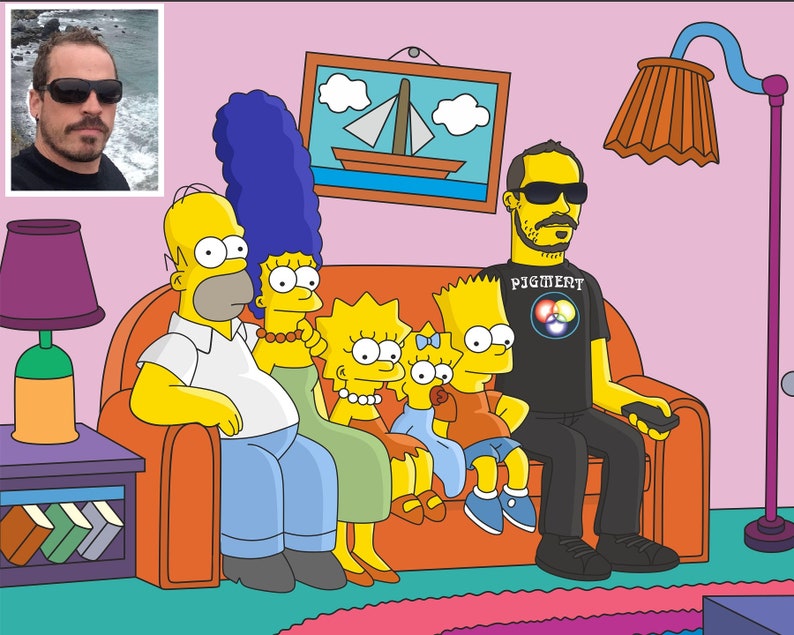 Custom Yellow Cartoon Portrait Simpsons Custom Yellow Etsy