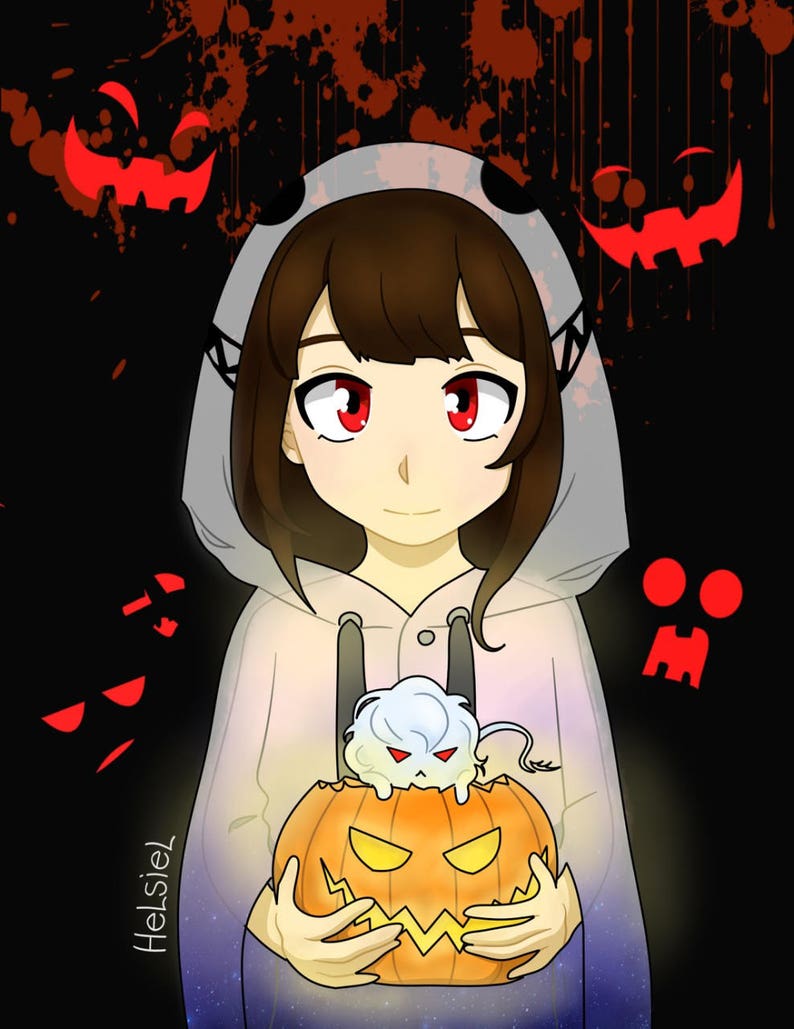 Anime Commission Manga Art Halloween Custom Portrait Digital Etsy