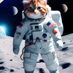 Ginger Cat On The Moon