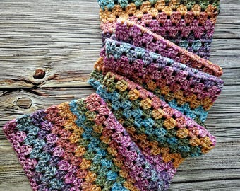 PATTERN - Crochet: Granny Stripe Scarf