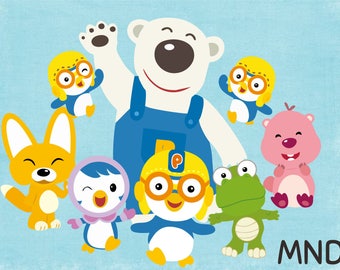 pororo friends clipart centerpiece etsy