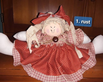 Handmade Shelf Sitter Rag Doll: Country Decor, Stuffed Cloth Doll