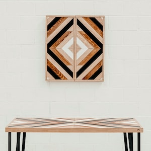 Utdragbart matbord i massiv furu: Chevron Mid Century Modern köksbord