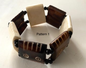 Handmade Bone & Wood Bead Bracelet: African Tribal Jewelry