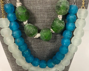African Recycled Glass Beads Necklace