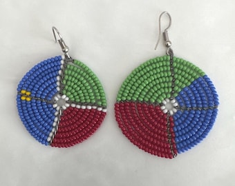 African Wired beaded earring