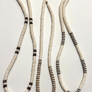 San Bushmen Collection: Ostrich Shell Beads Necklace with Cheetah Charm; African necklace image 4