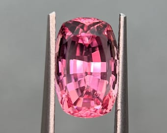 4.19 ct Turmalina rosa caliente, Turmalina rubelita natural Corte cojín Anillo de compromiso Collar de joyería de turmalina rosa Piedra de nacimiento de octubre
