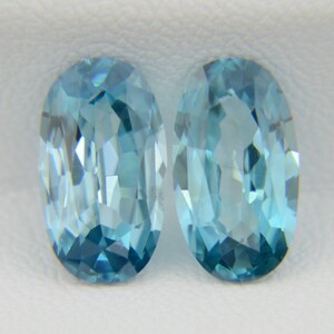 Rare blue zircon matched pair 7.04ct Natural zircon gemstone Loose blue zircon Blue zircon jewelry December birthstone Blue zircon earrings