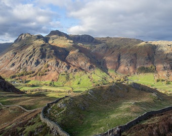 Landscape Photograph, Cumbria, Lake District, Langdale, Langdale Pikes, Lingmoor Fell, Colour