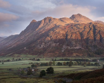 Landscape Photograph, Cumbria, Lake District, Langdale Pikes, Sunrise, Colour