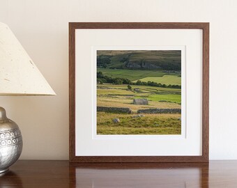 Landscape Photograph, Yorkshire Dales, Wharfedale, Meadows, Drystone Walls, Kilnsey Crag, Summer