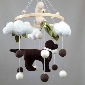 Mobile dog, mobile Labrador retriever, mobile baby Dog, mobile puppy, mobile in the crib, gender-neutral mobile, chocolate dog.