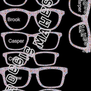 Faux Puffy School Supplies topper compatible with Pair Eyewear frames with translucent option