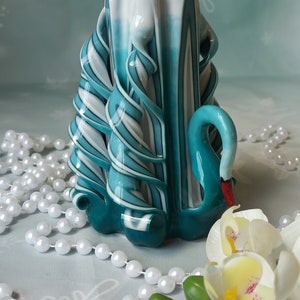 Medium Colorful Unique Hand Carved Unscented Candle - Perfect Home Decor Or Gift Candle For Many Occasions Gift for her