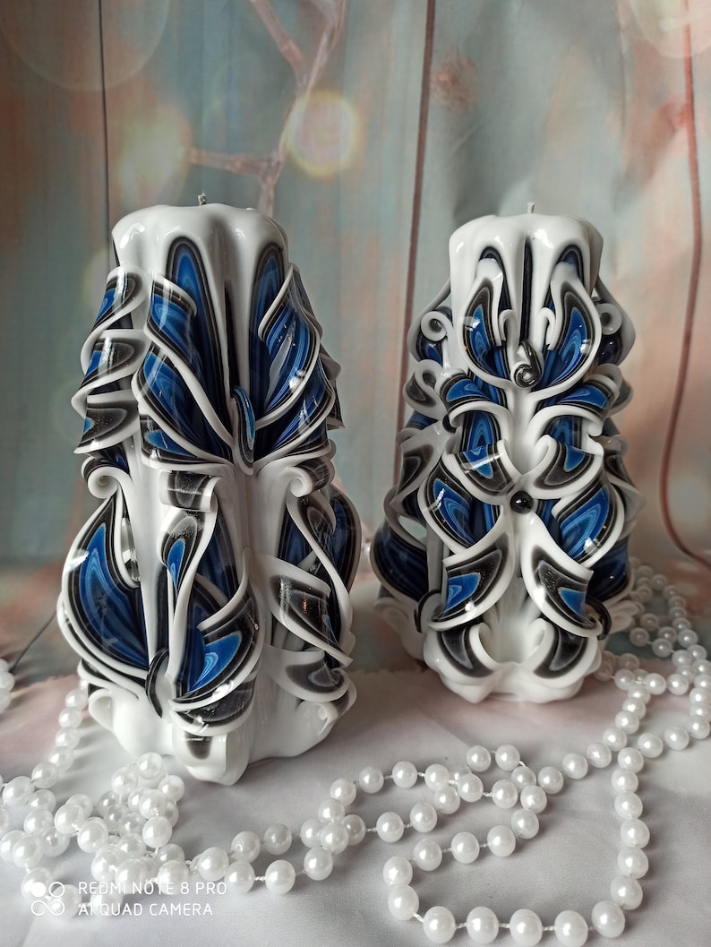 Large Colorful and Unique Hand Carved Unscented Candle Etsy