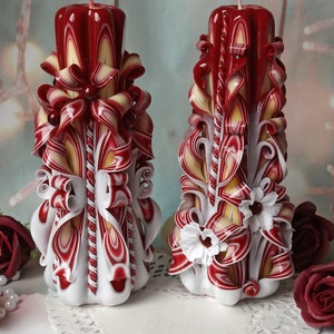 XLarge Colorful And Unique Hand Carved Unscented Candle - Perfect Home Decor Or Gift Candle For Many Occasions