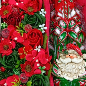 XLarge Colorful And Unique Hand Carved Unscented Christmas Candle in gift box with Luxury Handmade soap roses, perfect Christmas gift