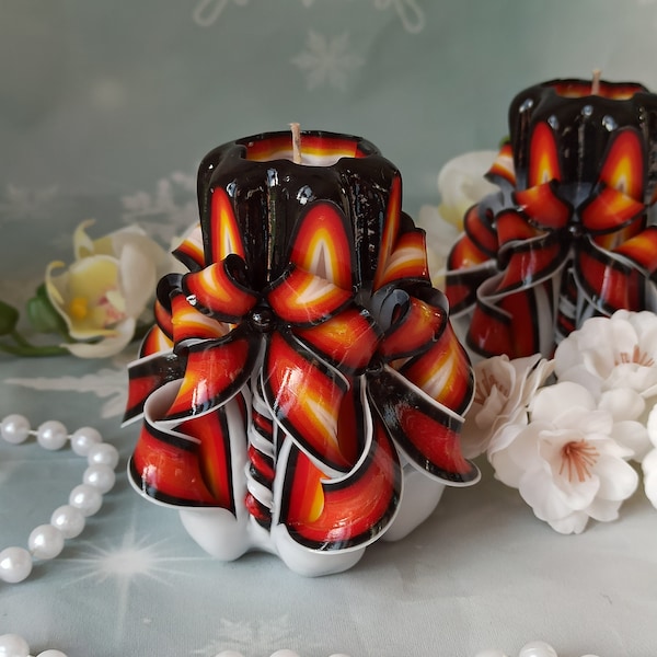 Hand Carved Candle Etsy