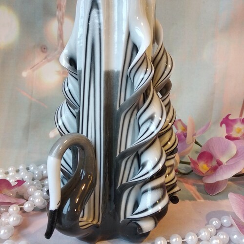 Medium Colorful Unique Hand Carved Unscented Candle Perfect Etsy