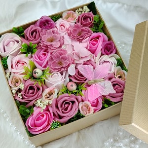 Gift box Mother's Day Wedding Birthday Gift Valentine's Day Bath Home Flower Bouquet Luxury Handmade Soap Flower Romantic Gift For Her UK