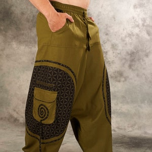 Harem pants~Goa trouser Spiral~Flower of Life~Pocket~Aladdin Pants~Hippie Harem pants~Goa Psytrance~Alibaba Pants~Tribal~Alternative clothes