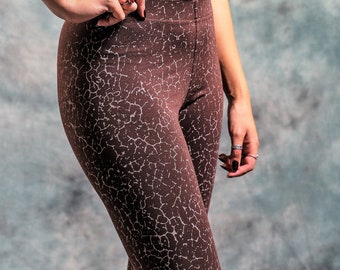 Goa Leggings Texture ~Yoga Leggings~Erdige Alternative Kleidung~Goa Psy Trance Leggings~Goa Festival~Zigeuner Hippie Kleidung~Goa