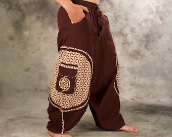 Pantalones Harem ~ Pantalón Goa Espiral ~ Flor de la Vida ~ Bolsillo ~ Pantalones Aladdin ~ Pantalones Harem Hippie ~ Goa Psytrance ~ Pantalones Alibaba ~ Tribal ~ Ropa alternativa