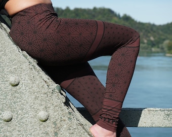 Leggings tribaux imprimés géométriques ~ Leggings de yoga ~ Vêtements alternatifs ~ Leggings transe psy de Goa ~ Vêtements de festival ~ Vêtements tribaux tsiganes hippies