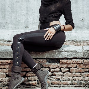 Black embroidered leggings online