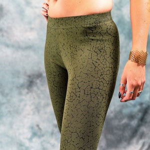 Printed Goa Leggings Texture~Yoga Leggings~Earthy Alternative clothing~Goa Psy trance Leggings~Goa Festival~Gypsy Hippie Tribal Clothing~Goa