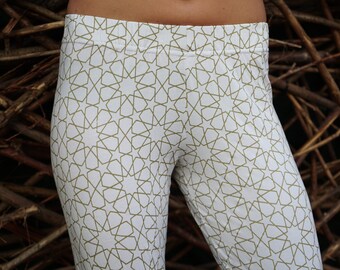 Legging para mujer-Estampado geométrico~Pantalones~Leggings de yoga~Capri~Ropa de festival~Goa Psy Trance~Hippie,Alternativa~Gitana,Ropa tribal~YamunaArt