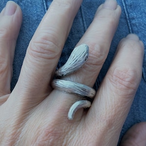 Silver Snake Rings for Men and Women Wrap Around Ring Serpent