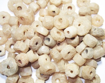 5 Ancient Neolithic Quartz Rock Crystal Beads up to 7000 Years Old Sub-Sahara Africa