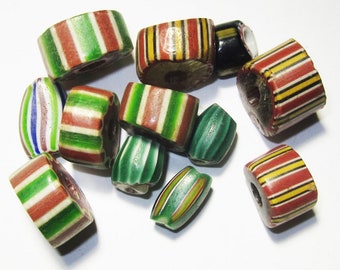 12 Mixed 19th C Venetian Glass Beads for the African Trade