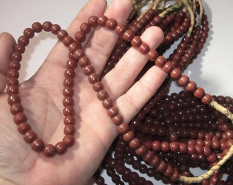 Old RARE Brown Prosser Bohemian Glass African Trade Beads West Africa 20th. C. - Very Desirable for Jewelry Makers!