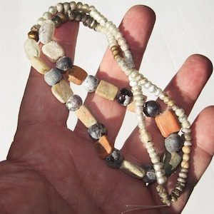 20 Inch Ancient Bead Necklace up to 2000 Years Roman Period - mixed beads including Roman Gold Foil Beads