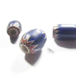 Three (3) 18th - 19th C. Venetian Chevron Rosetta/Star Glass Beads - Very Desirable!