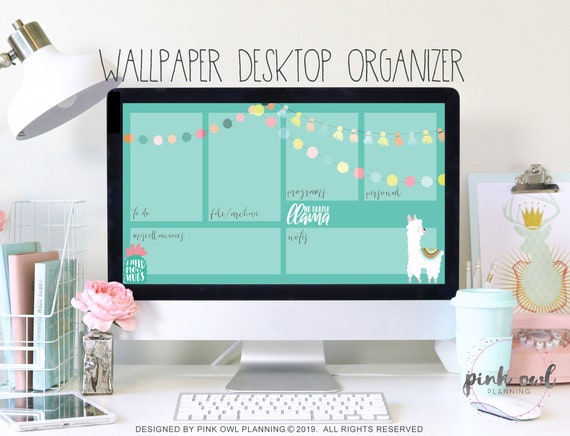 Lama Kein Drama Desktop Wallpaper Organizer Etsy