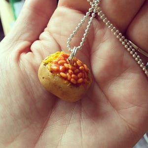 Baked Potato with cheese & beans charm, Jacket Potato, Food Jewellery