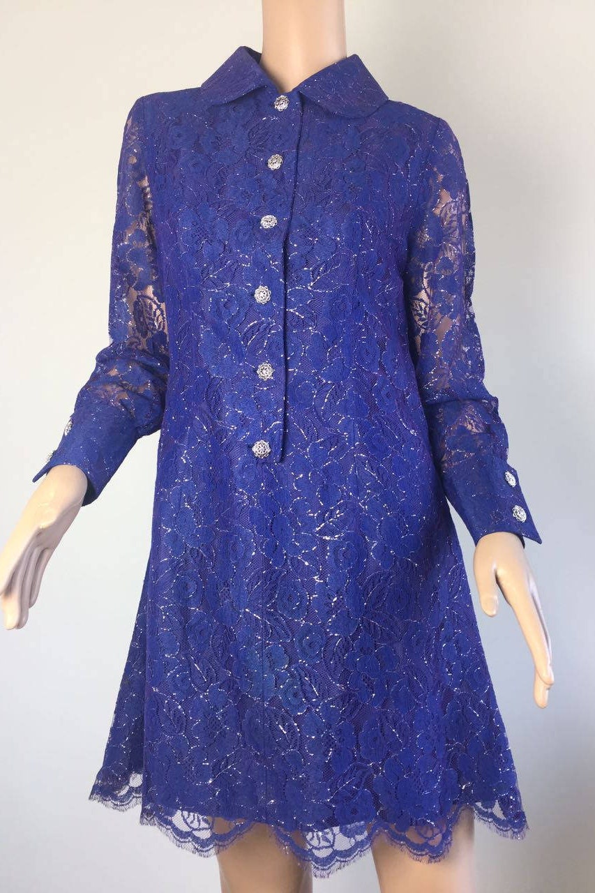 royal blue lace cocktail dress