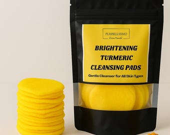 Brightening Turmeric Cleansing Pads | Vegan, Gentle Facial Cleanser (20ct)