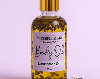 Lavender Body Oil, Natural Massage & Bath Oil, Handmade (4 fl oz)