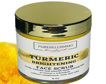 Brightening Turmeric FACE Scrub for Glowing Skin, Organic Exfoliating Scrub, Face Polish for Dry Skin, Natural Scrub