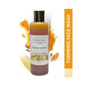 Brightening Turmeric Face Wash, Natural Face Cleanser, Dark Spot, Acne Wash, Manuka Honey