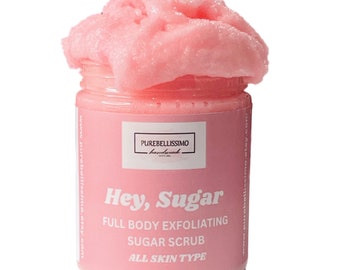 Luxurious Pink Sugar Scrub, Moisturizing Body Scrub, Natural Body Exfoliation, Exfoliating Scrub