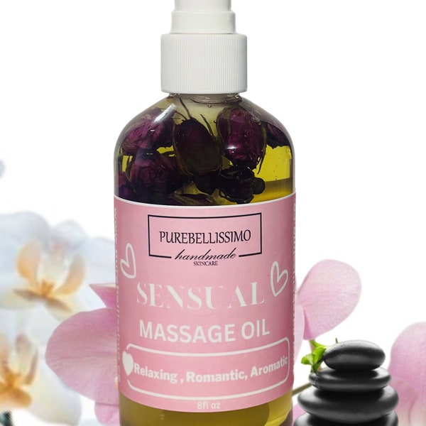 Romantic Massage Oil For Couples with Vitamin E, Natural Body Oil, Sensual Oil, Massage Oil