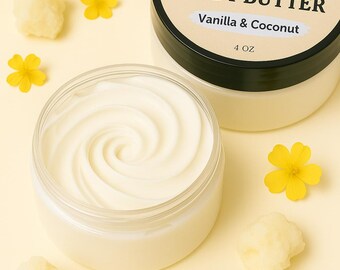 Vanilla Coconut Whipped Shea Body Butter | Natural Moisturizer